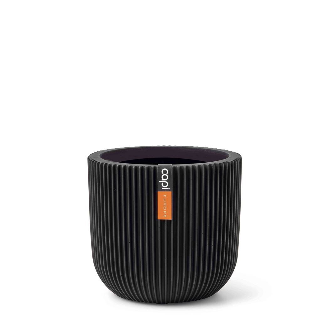 Pot bol Groove 23x21 zwart binnenbloempot Capi Europe - Capi europe