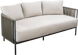 Umi sofa 3 seater aluminium black rope grey Yoi