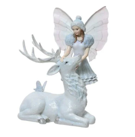 Elf polyresin l14b13h20 cm transparant kerst Decoris - Decoris