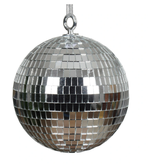 Ornament glas discobal d15 cm zilver - Decoris