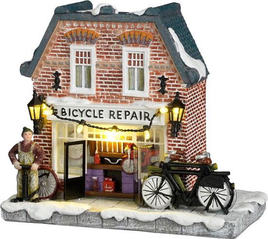 Bicycle repair shop battery operated l16,3xb8,5xh14,5cm - Luville