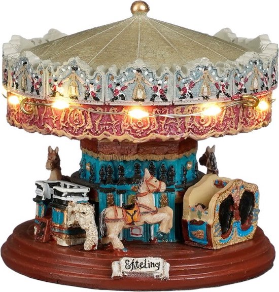 Carrousel werkt op batterijen h8,5xd9 cm Efteling kerst Luville - Luville