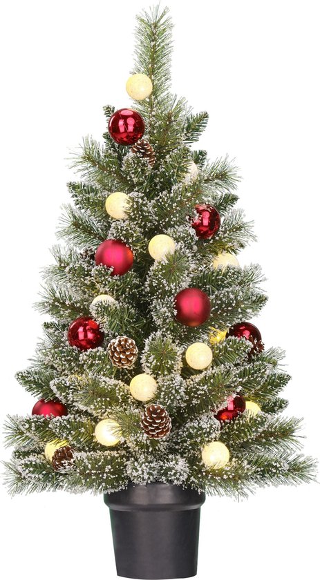 Kaprun kerstboom potted groen frosted 20L tips 90 b/o en timer h90xd51 cm Black Box - Black box