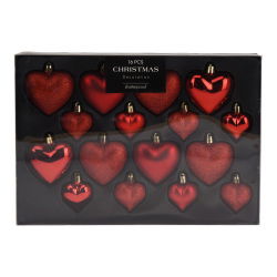 Kerstbal heart 8x65/8x45 mm roo - Nampook