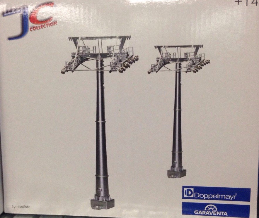 Weihnachtsfigur Seilbahn 2 Säulen Skilift 12 6cm H0 1:87