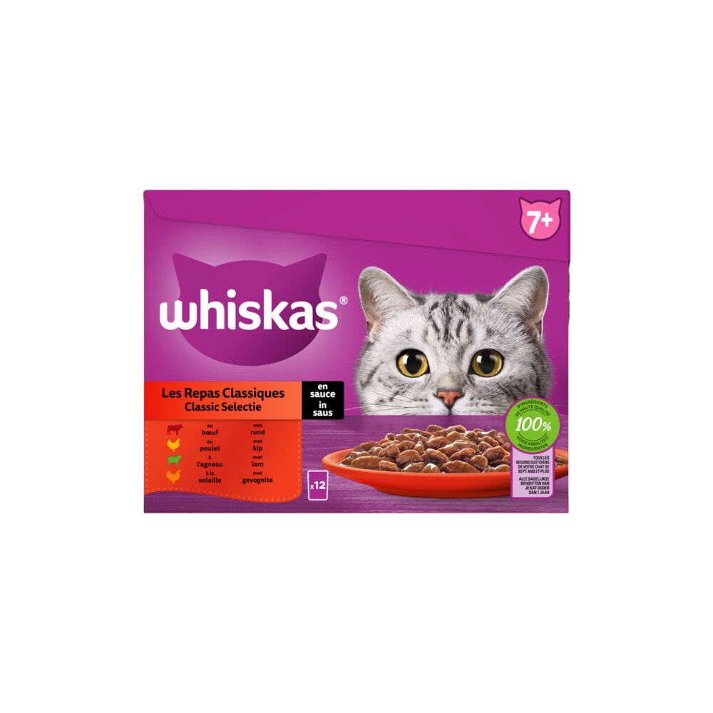 Classic Selectie in saus maaltijdzakjes multipack 12x85g dierensnack Whiskas