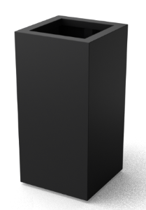 Geroba Artus rechthoekige Aluminium plantenbakken 400 x 400 x 1000 mm – zwart