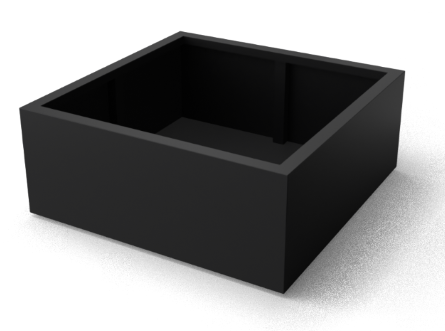 Geroba Artus rechthoekige Aluminium plantenbakken 1200 x 1200 x 800 mm – zwart