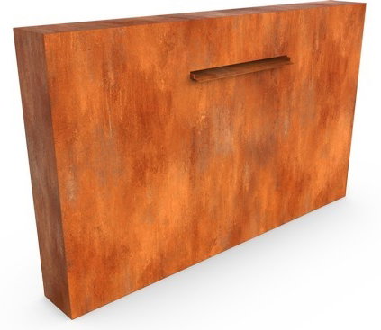 Geroba Cascadi Cortenstaal Watervalelement naast vijver 1500 x 250 x 1200 mm – bruin