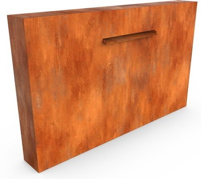 Geroba Cascadi Cortenstaal Watervalelement naast vijver 1250 x 250 x 1200 mm – bruin