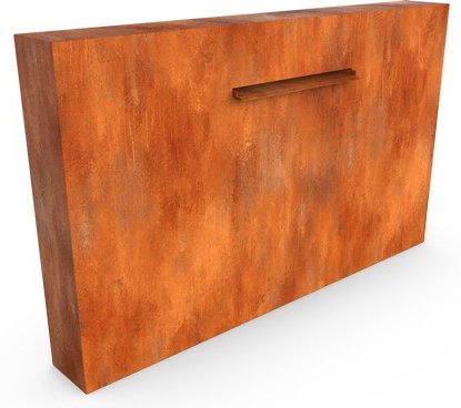 Geroba Cascadi Cortenstaal Watervalelement naast vijver 1250 x 250 x 1600 mm – bruin