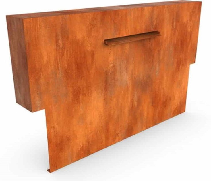 Geroba Cascadi Cortenstaal Watervalelement op vijver 2000 x 250 x 1200 mm – bruin