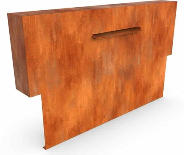 Geroba Cascadi Cortenstaal Watervalelement op vijver 1500 x 250 x 1200 mm – bruin