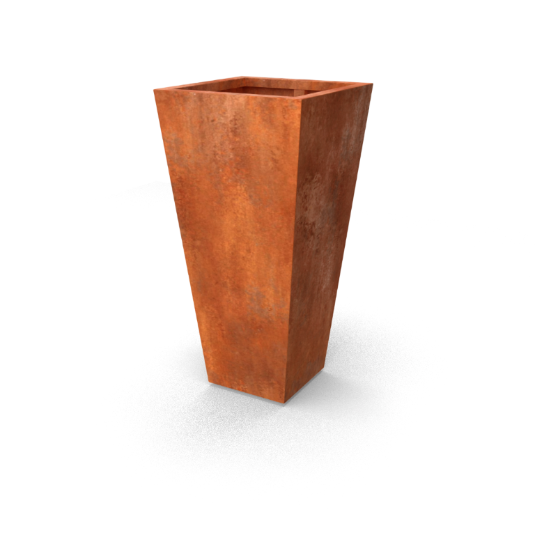 Geroba Vaso vaasvormige plantenbakken Cortenstaal 600 x 600 x 1200 mm – oranje