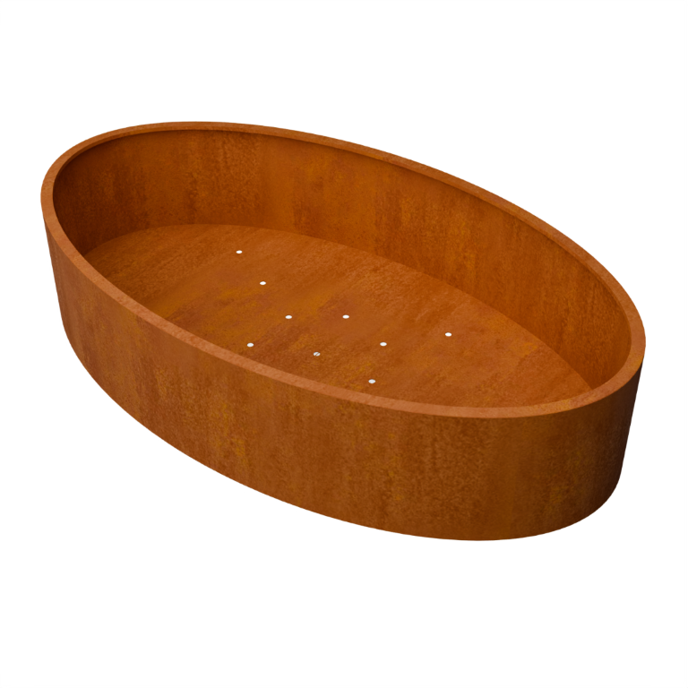 Geroba Ovalu Ovale plantenbak cortenstaal L280 x B160 x H60 cm – bruin