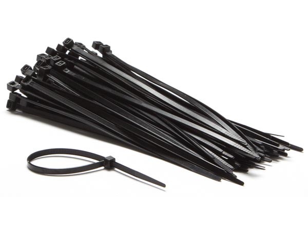 Set met nylon kabelbinders 4.6 x 200 mm zwart (100 st.) - Velleman