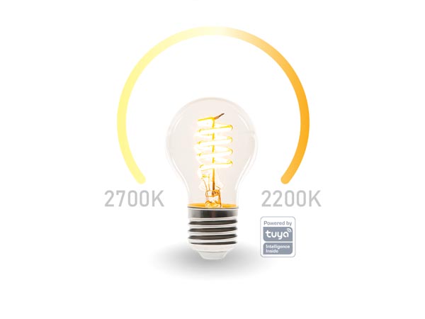 Smart wifi-ledlamp warmwit & intens warmwit e27 a60 - Velleman