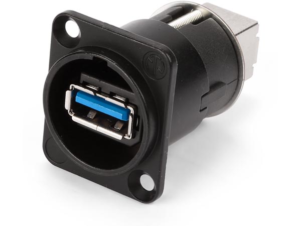 Neutrik omkeerbare usb 3.0-adapter (type usb a en usb b) vernikkelde behuizing type d - Velleman