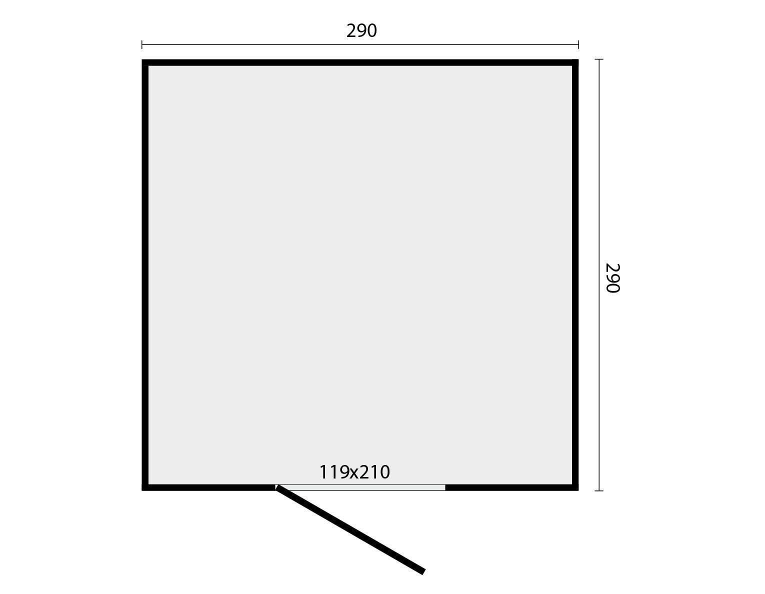Tuindeco Douglas berging Brooklyn zwart gespoten 291 x 291 x 241 cm inclusief deur  - 