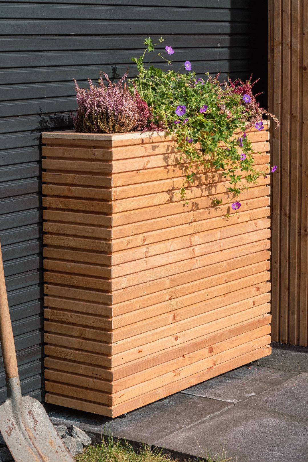 Tuindeco Bloembak RCW Krefeld 30x90x80 cm / op wieltjes – hout