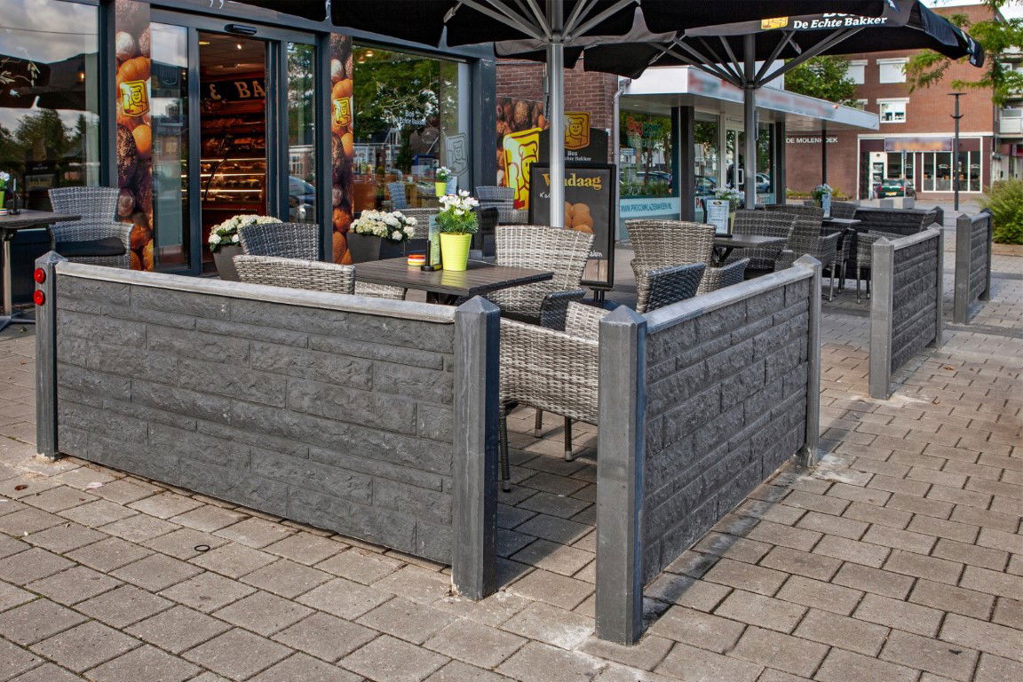Tuindeco Berton borderpaal Hunze antraciet tussenmodel 145 cm  - 