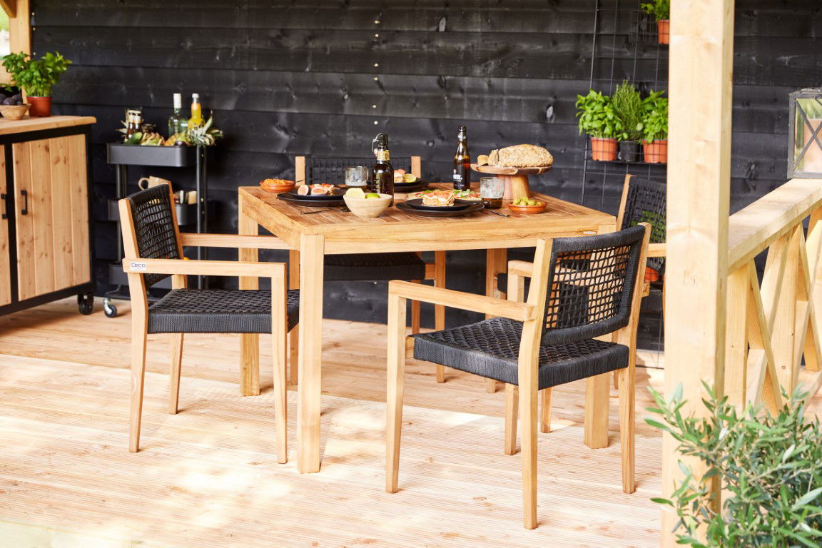 Tuindeco Teak tuintafel vierkant  - 