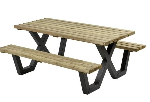 Picknicktafel geimpregneerd metalen frame 230x160 cm - Talen Buitenmeubelen