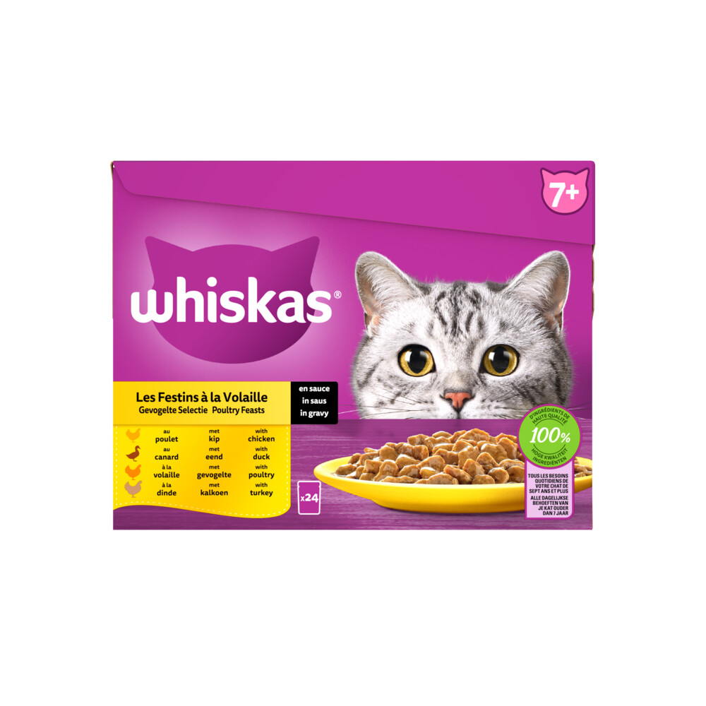 Gevogelte Selectie in saus maaltijdzakjes multipack 24x85g dierensnack Whiskas