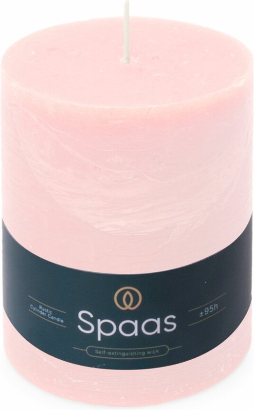 SPAAS Rustieke Pillarkaars ± 95 branduren Lichtroze