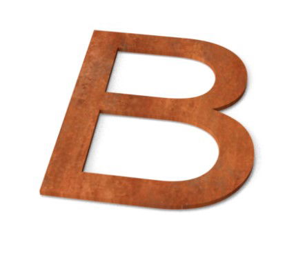 Letter B Model Huisletter Corten Geroba