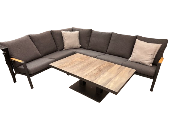Driesprong collection Lausanne hoek loungeset incl. codell teak antraciet - 