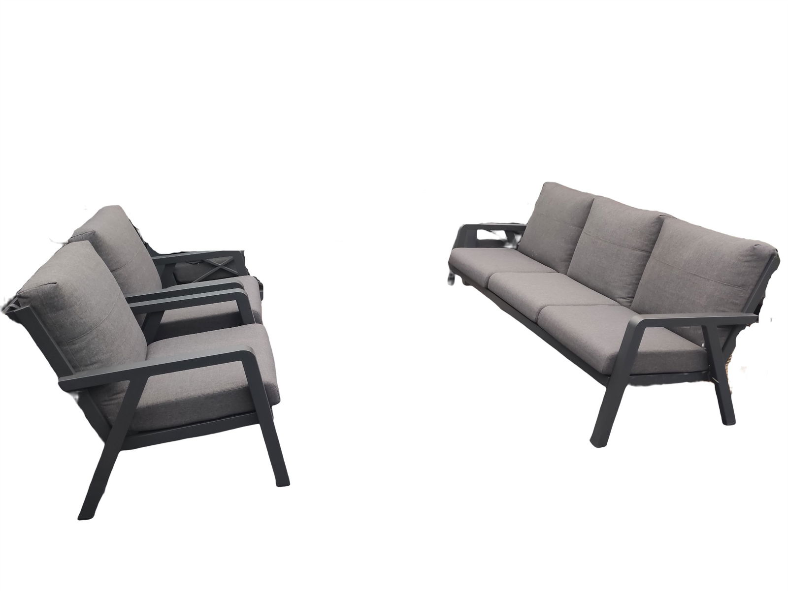 Driesprong collection Domenico loungeset 3 delig antraciet zonder tafel - 