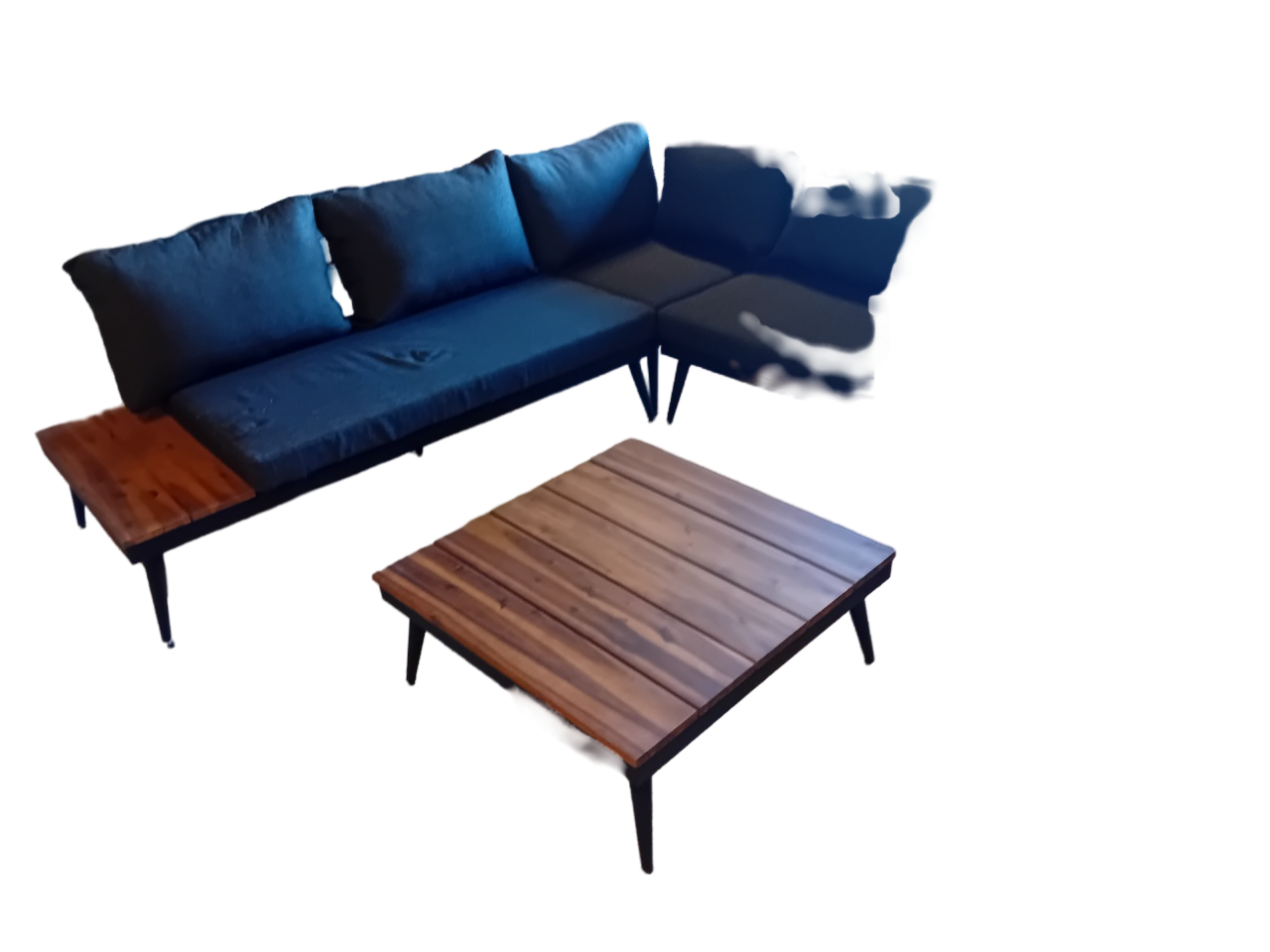 Silverstone loungeset black, acacia inclusief anthracite kussens Yoi