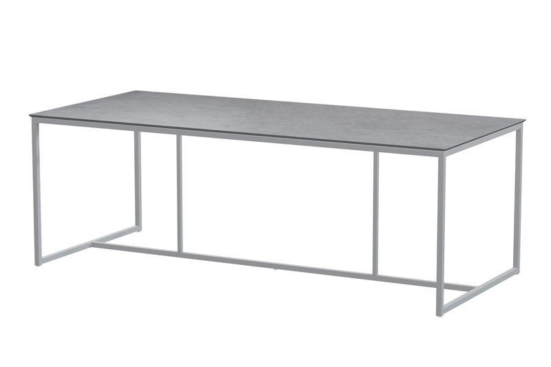 Quatro tafelframe Frost Grey met HPL tafelblad Light Grey 220 x 95 cm - 4SO