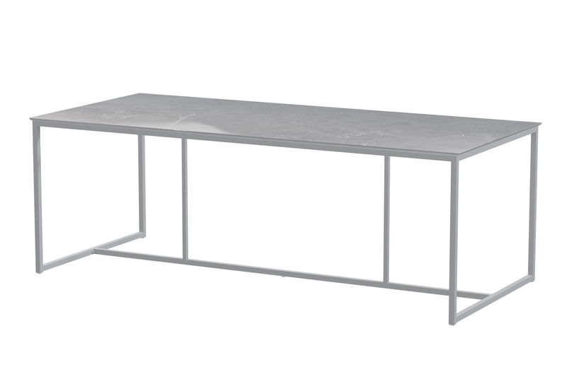 Quatro tafelframe Frost Grey met tafelblad Ceramic Light Grey 220 x 95 cm - 4SO