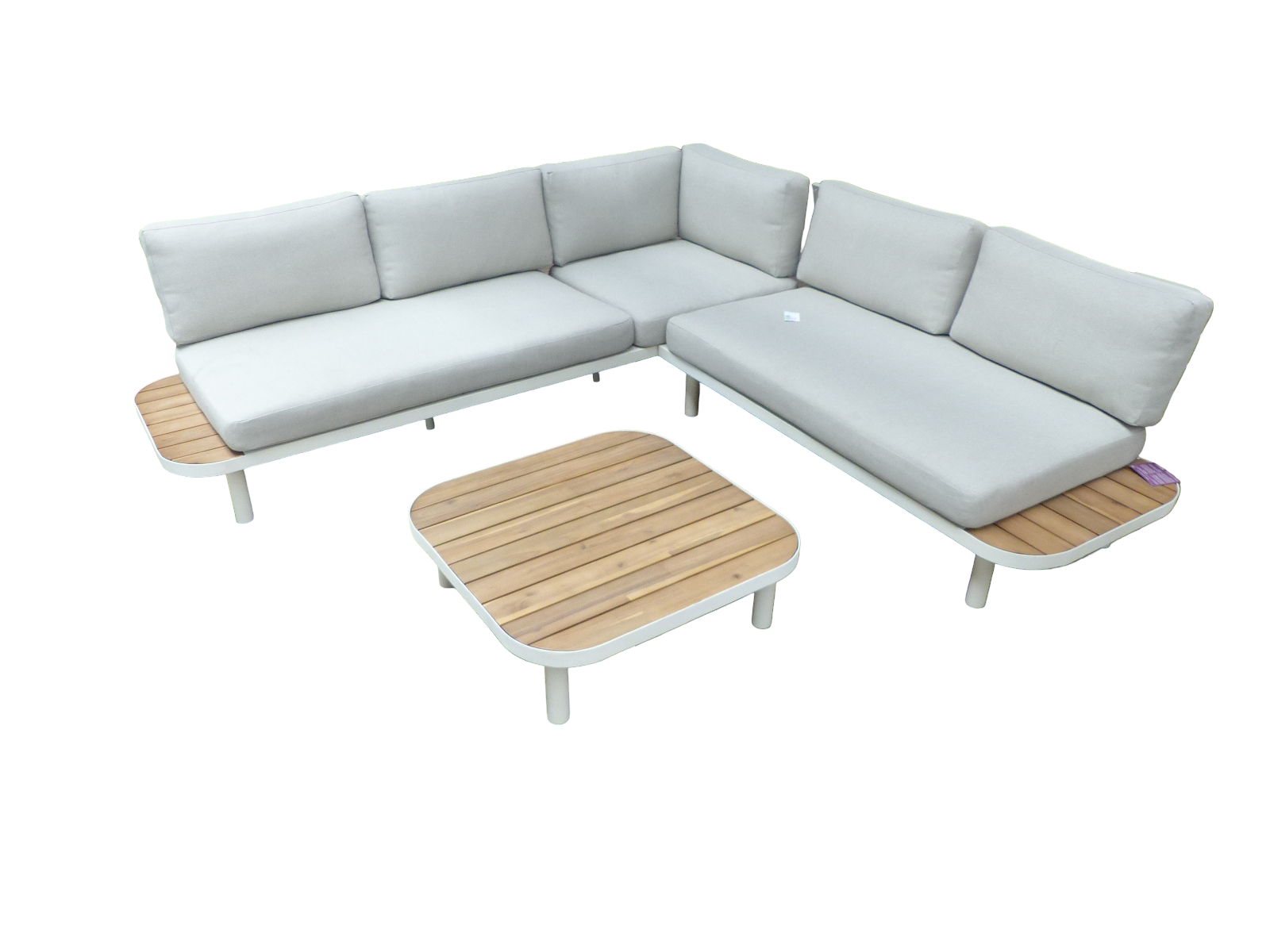 Eurofleur aanbieding Moa cornerset taupe/acacia incl. royal stone green kussens - 