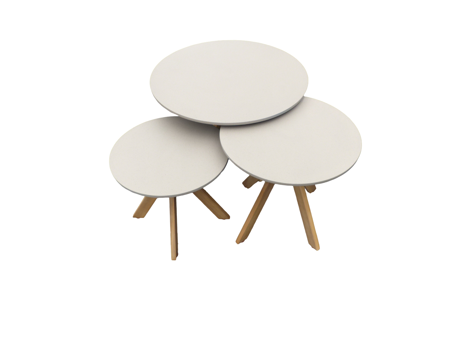 Eurofleur aanbieding Set van 3 Luzern bijzettafels 59,5x45 cm, 45x41 cm, 39x35,5 cm - 