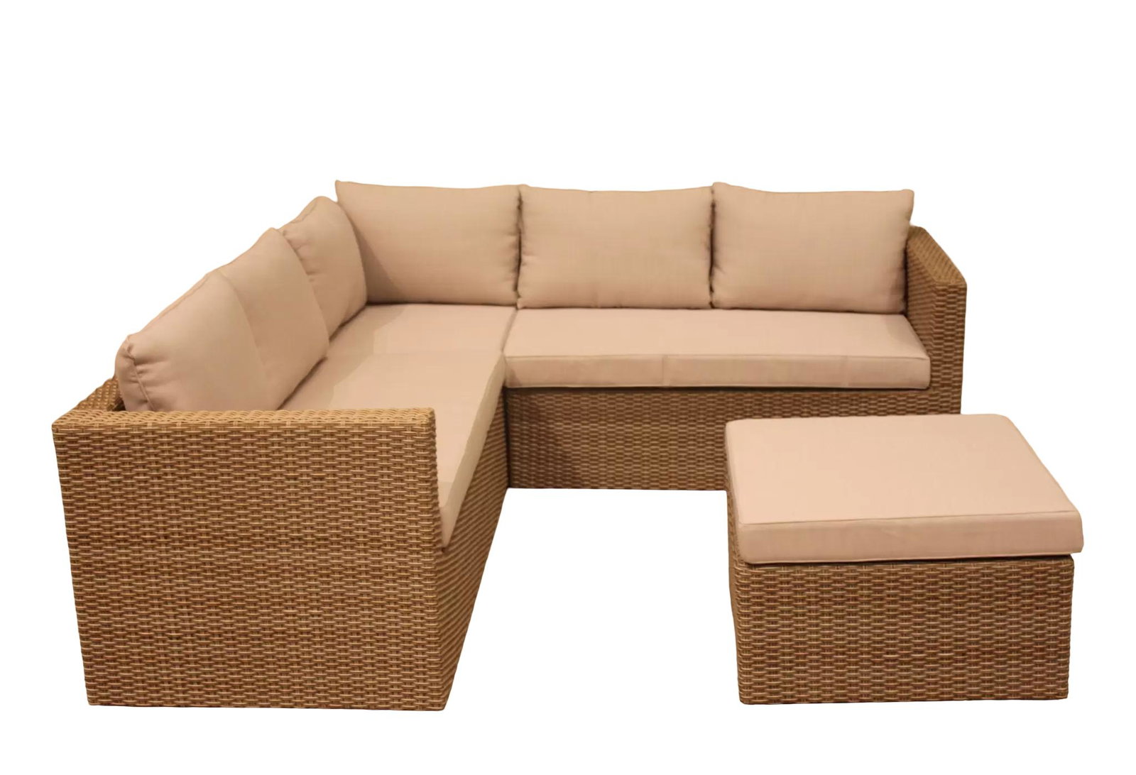 Eurofleur aanbieding Gibson Loungeset Beige Vlechtwerk  - 