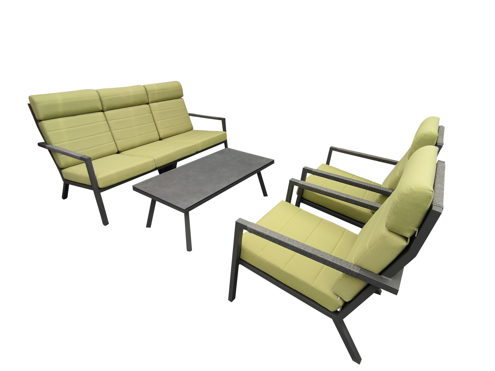 Set angelina lounge 4 delig groen antraciet Driesprong Collection