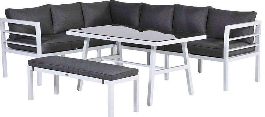 Blakes Loungedining set 4 delig links II mat wit reflex black Garden Impressions