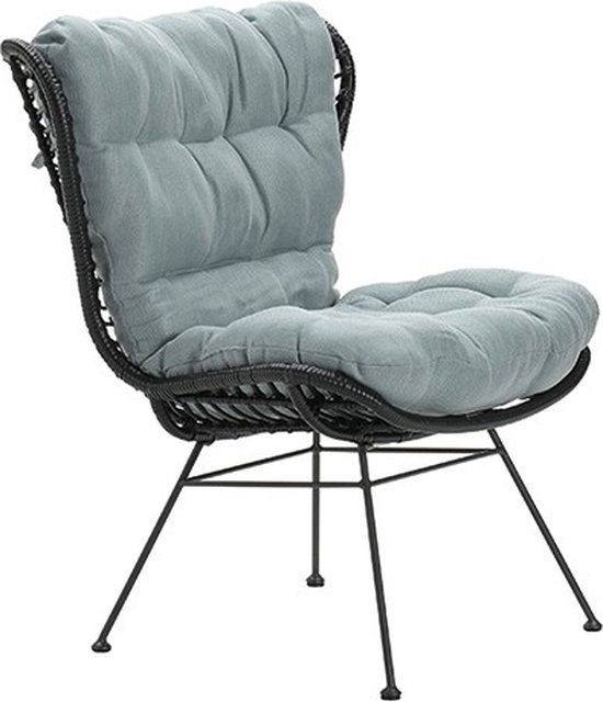 Libelle relax fauteuil black rotan en mint grey Garden Impressions