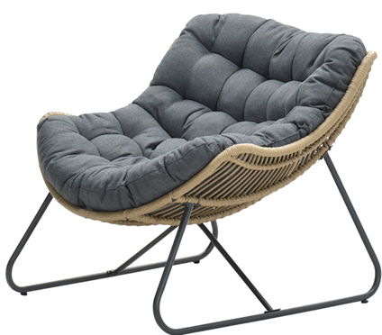 Luna relax fauteuil natural rotan mystic grey Garden Impressions