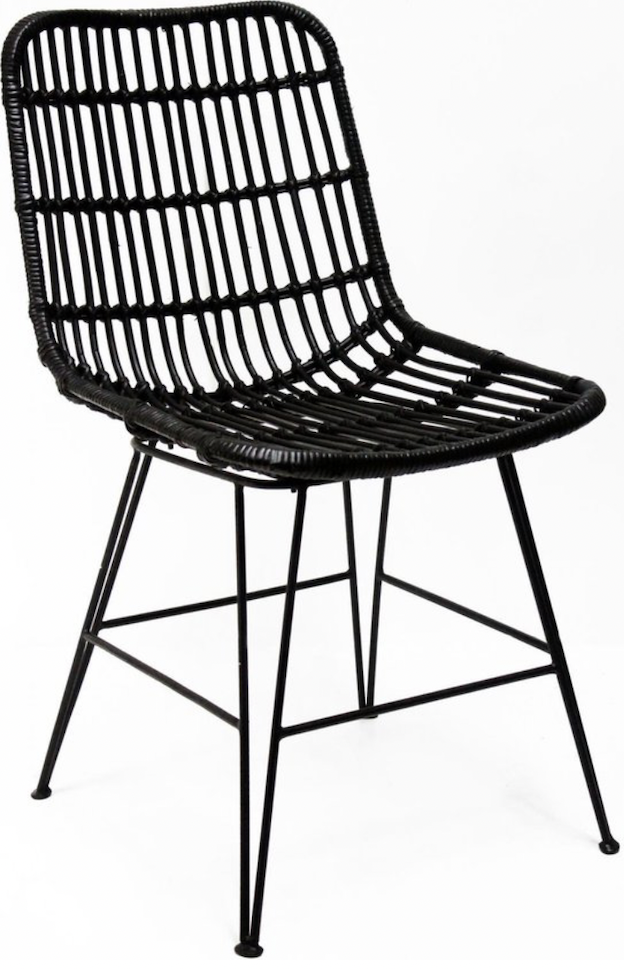 Eetkamerstoel Rattan Iron Black Van der Leeden