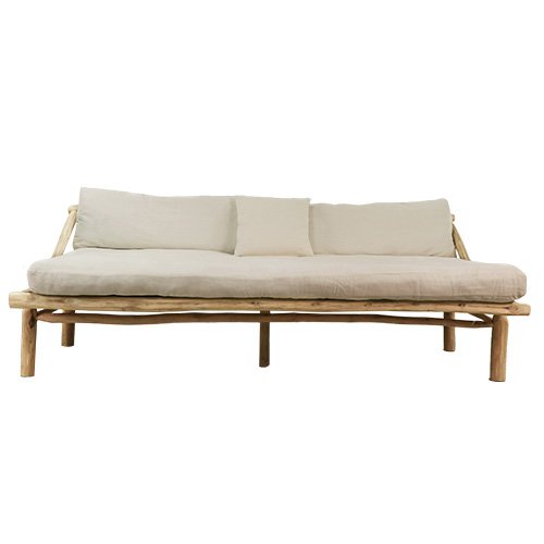 Lounge sofa teak 200 cm Van der Leeden