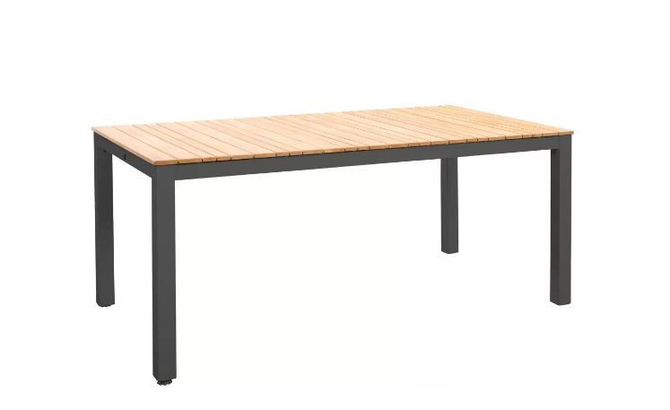 Arashi dining table 169x90cm. alu dark grey teak Yoi