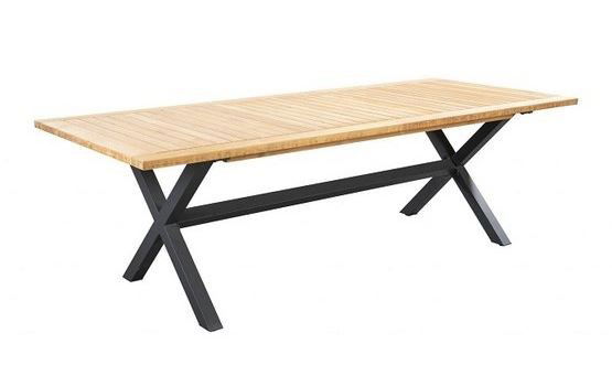 Wakai dining table 236x100cm. alu dark grey teak Yoi