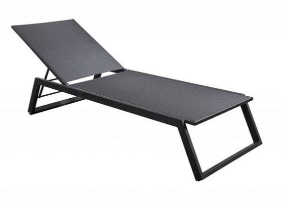 Mizu stackable lounger alu black black textilene Yoi