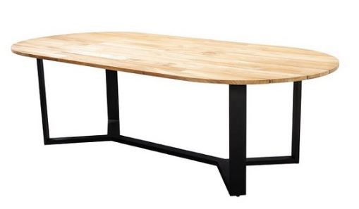 Kaihou table 260x122cm. oval alu black teak Yoi