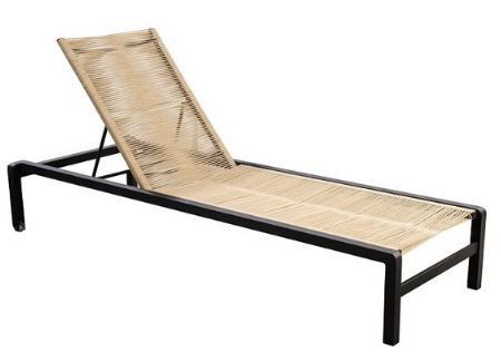 Ishi stackable lounger alu black rope natural Yoi