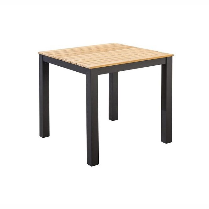 Arashi dining table 76x76cm. alu dark grey teak Yoi